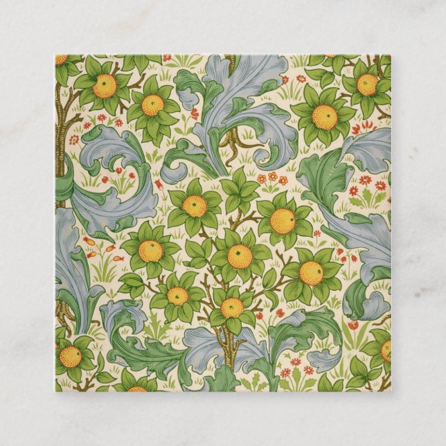 Tarjeta De Visita Cuadrada Orchard Dearle 1899 Por William Morris (Anverso)