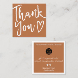 Tarjeta De Visita Cuadrada Orden de escritura de agradecimiento moderno mínim