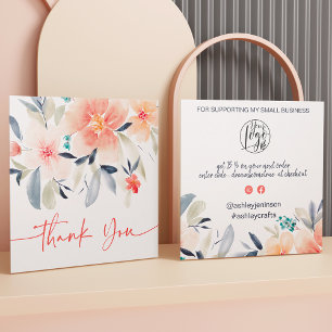 Tarjeta De Visita Cuadrada Orden de las acuarelas florales de la moda Boho gr