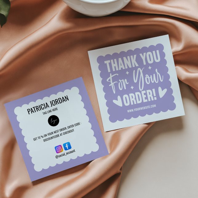 Tarjeta De Visita Cuadrada Orden de oleada de lavanda Gracias Icono social LO (Subido por el creador)