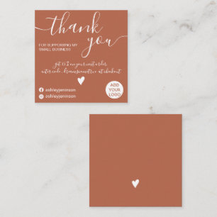 Tarjeta De Visita Cuadrada Orden minimalista moderno de terracota gracias