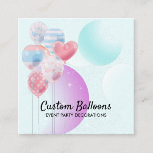 Tarjeta De Visita Cuadrada Organización de Decoración de Fiesta de Eventos co