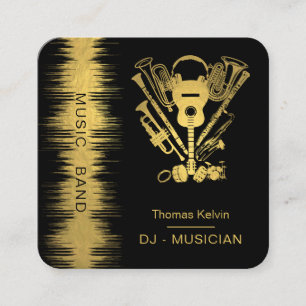 Tarjeta De Visita Cuadrada Organizador de Eventos de Instrumentos Musicales