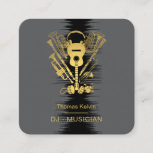 Tarjeta De Visita Cuadrada Organizador de Eventos de Instrumentos Musicales D