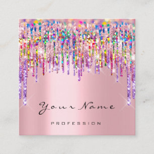 Tarjeta De Visita Cuadrada Organizador de eventos de maquillaje Holograph Uni