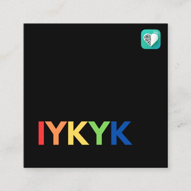 Tarjeta De Visita Cuadrada Orgullo IYKYK (Anverso)