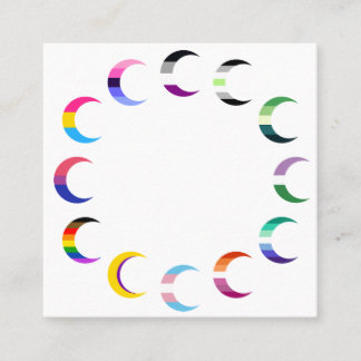 Tarjeta De Visita Cuadrada Orgullo Tiempo Crescent Diseño de Luna
