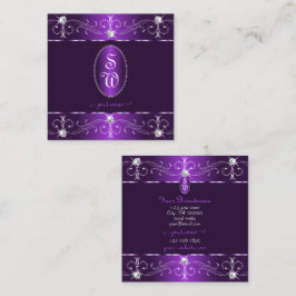 Tarjeta De Visita Cuadrada Ornamentos ornamentos de color púrpura y lilaco el