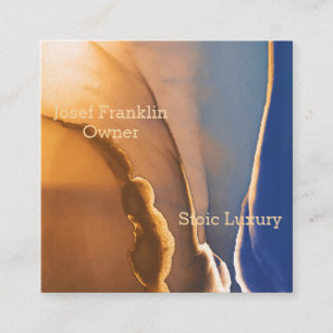 Tarjeta De Visita Cuadrada Oro contemporáneo y tinta azul de alcohol