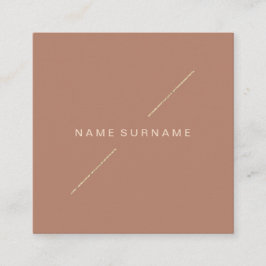 Tarjeta De Visita Cuadrada Oro geométrico SocialMedia minimalista moderno