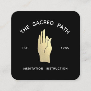Tarjeta De Visita Cuadrada Oro Gyan Mudra Meditación Maestros Cuadrados de Ne