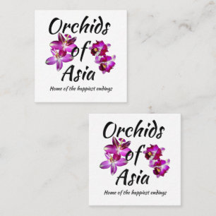 Tarjeta De Visita Cuadrada Orquídeas de Asia