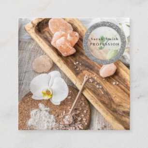 Tarjeta De Visita Cuadrada Orquídeas de sal marina spa flor masaje aromaterap