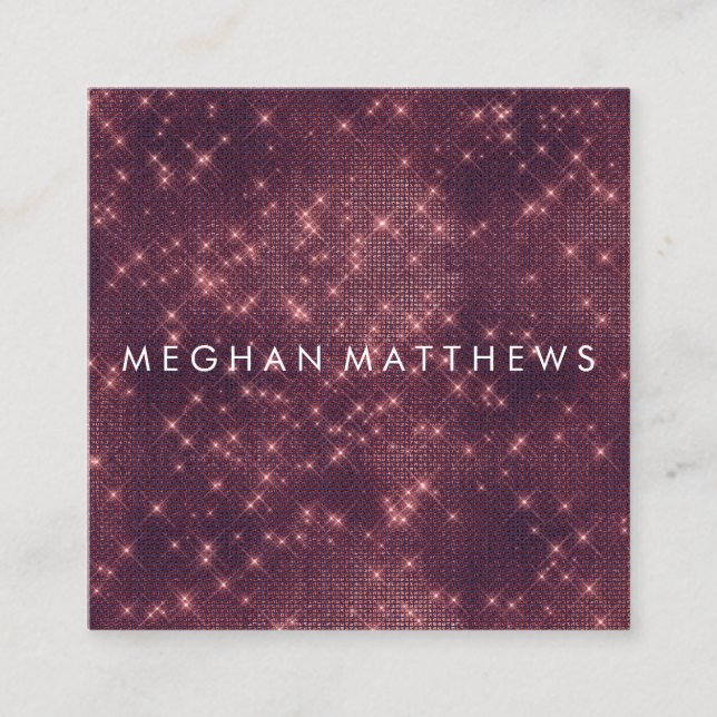 Tarjeta De Visita Cuadrada Oscuro Gótico Sparkle Beaulist Stylist (Anverso)