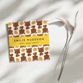 Tarjeta De Visita Cuadrada Osos Cubiertos, Centro de Juegos Infantiles, Centr