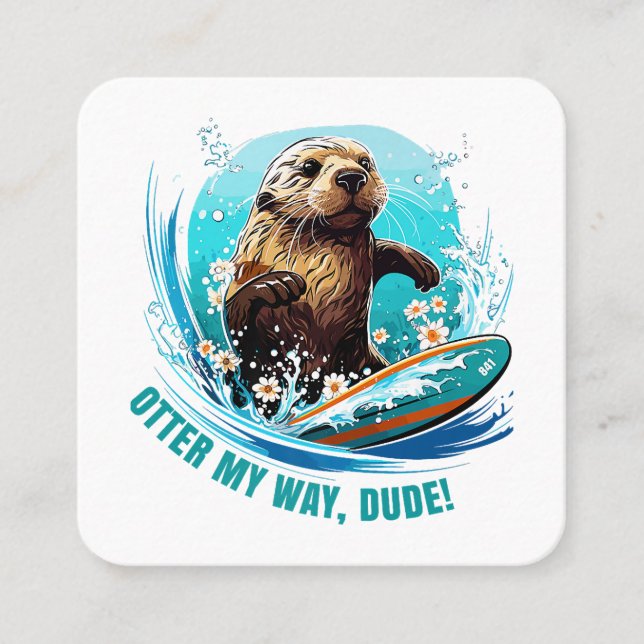 Tarjeta De Visita Cuadrada Otter 841 Surfing Otter Ella Roba Surfboards Otte (Anverso)