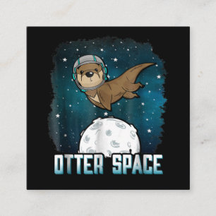 Tarjeta De Visita Cuadrada Otter Space  Animales divertidos de Otter Space