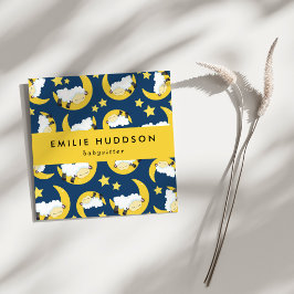 Tarjeta De Visita Cuadrada Oveja durmiente, niñera, cuidado diurno, cuidado i