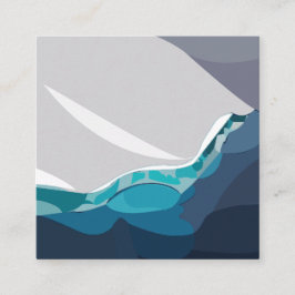 Tarjeta De Visita Cuadrada Paisaje oceánico de Iceberg