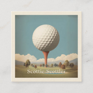 Tarjeta De Visita Cuadrada Paisaje Surrealista de Pelota de Golf