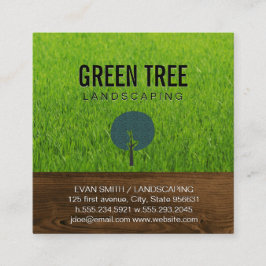 Tarjeta De Visita Cuadrada Paisajismo | Grano de madera | Grasa natural