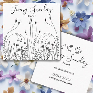 Tarjeta De Visita Cuadrada Paisajista florista de Garden Line