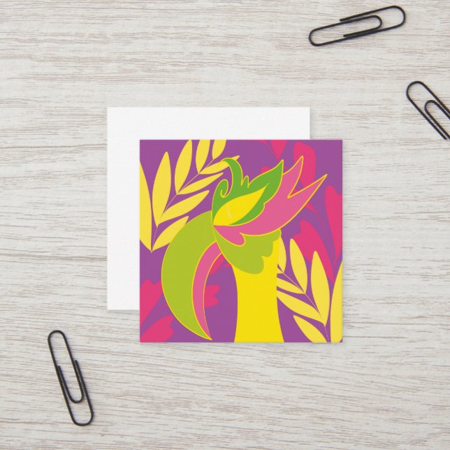 Tarjeta De Visita Cuadrada pájaro (Anverso/Reverso In Situ)