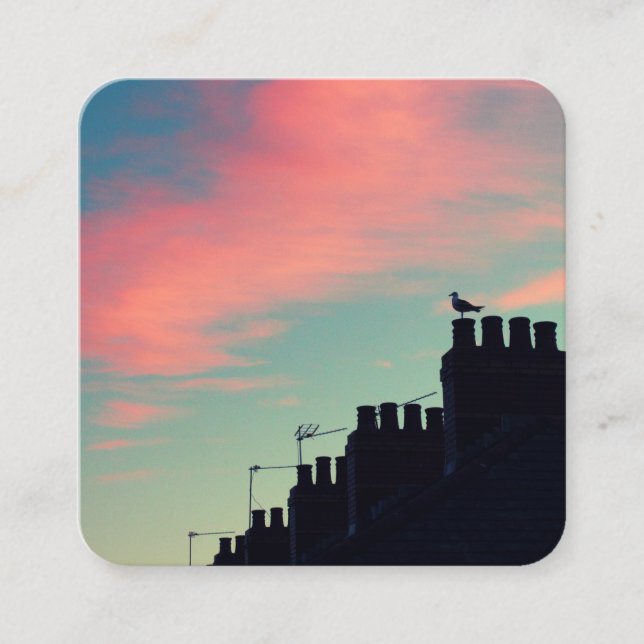 Tarjeta De Visita Cuadrada Pájaro temprano (Anverso)