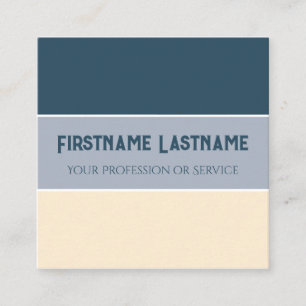 Tarjeta De Visita Cuadrada Paleta de colores armónicos de rayas beige azules 
