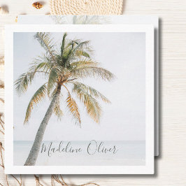 Tarjeta De Visita Cuadrada Palm Tree Tropical QR Código moderno