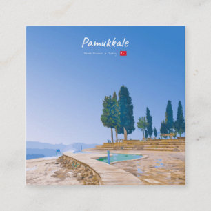 Tarjeta De Visita Cuadrada Pamukkale, Turquía - Piscinas Térmicas