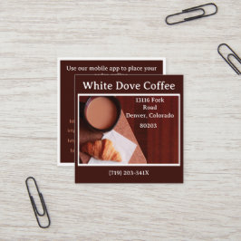 Tarjeta De Visita Cuadrada Panadería Café Cafetería Cafetería Barista Café