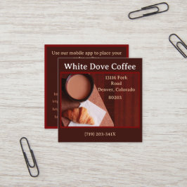 Tarjeta De Visita Cuadrada Panadería Café Cafetería Cafetería Barista Café