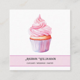 Tarjeta De Visita Cuadrada Panadería Cupcake | Código O Comedor De Baker Chef