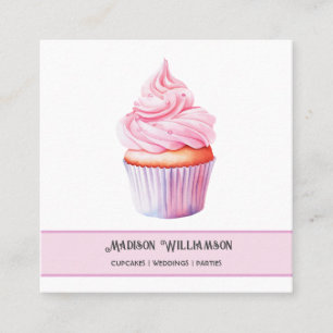Tarjeta De Visita Cuadrada Panadería de Cupcakes Chef de Panadería Catering