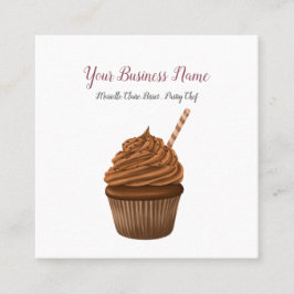 Tarjeta De Visita Cuadrada Panadería Pastelería Chef Cupakes Maker Square Bus
