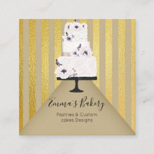 Tarjeta De Visita Cuadrada Panadería, pastelería, pasteles y dulces