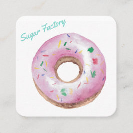 Tarjeta De Visita Cuadrada Panadería Personalizada Logotipo de Donut Personal