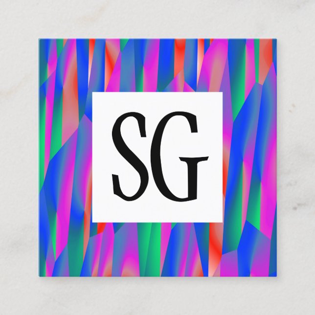 Tarjeta De Visita Cuadrada Panel cuadrado - Iniciales - 011116(1) (Anverso)