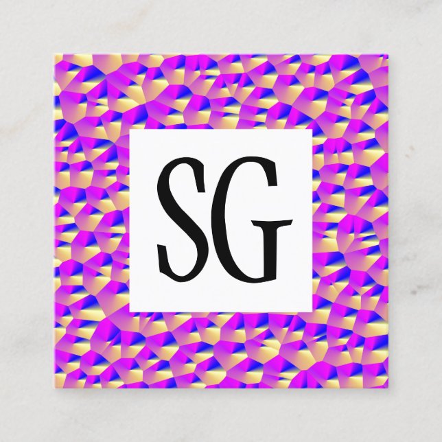 Tarjeta De Visita Cuadrada Panel cuadrado - Iniciales - 011116(3) (Anverso)