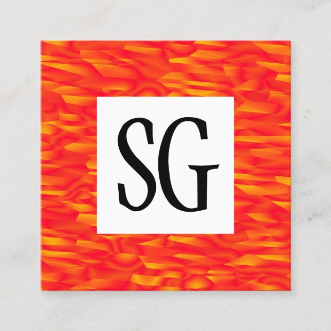 Tarjeta De Visita Cuadrada Panel cuadrado - Iniciales - 080716(011) (Anverso)