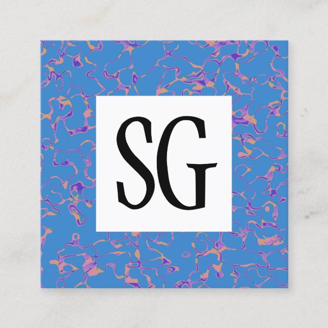 Tarjeta De Visita Cuadrada Panel cuadrado - Iniciales - 080716(1) (Anverso)