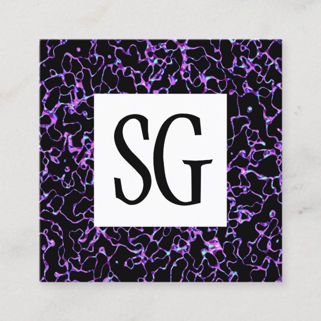 Tarjeta De Visita Cuadrada Panel cuadrado - Iniciales - 080716(3) (Anverso)