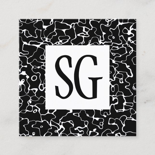 Tarjeta De Visita Cuadrada Panel cuadrado - Iniciales - 080716(9) (Anverso)