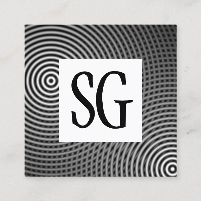 Tarjeta De Visita Cuadrada Panel cuadrado - Iniciales - 090716(02) (Anverso)