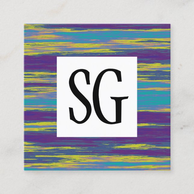 Tarjeta De Visita Cuadrada Panel cuadrado - Iniciales - 100716(01) (Anverso)