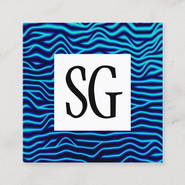 Tarjeta De Visita Cuadrada Panel cuadrado - Iniciales - 120716(06) (Anverso)