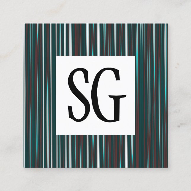 Tarjeta De Visita Cuadrada Panel cuadrado - Iniciales - 130716(01) (Anverso)