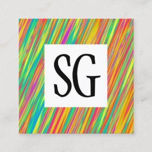 Tarjeta De Visita Cuadrada Panel cuadrado - Iniciales - 130716(09)