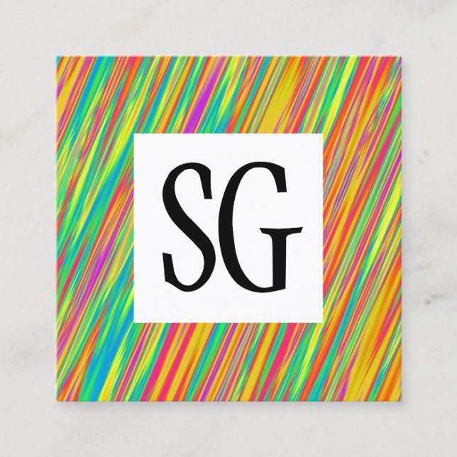 Tarjeta De Visita Cuadrada Panel cuadrado - Iniciales - 130716(09) (Anverso)